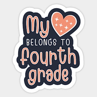 My Heart Belongs to Fourth Grade Sticker